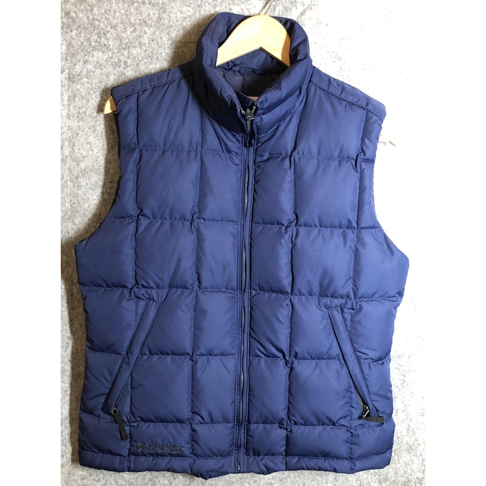Columbia Vest Womens Medium Blue Puffer Quilted Core Interchange Down Pockets